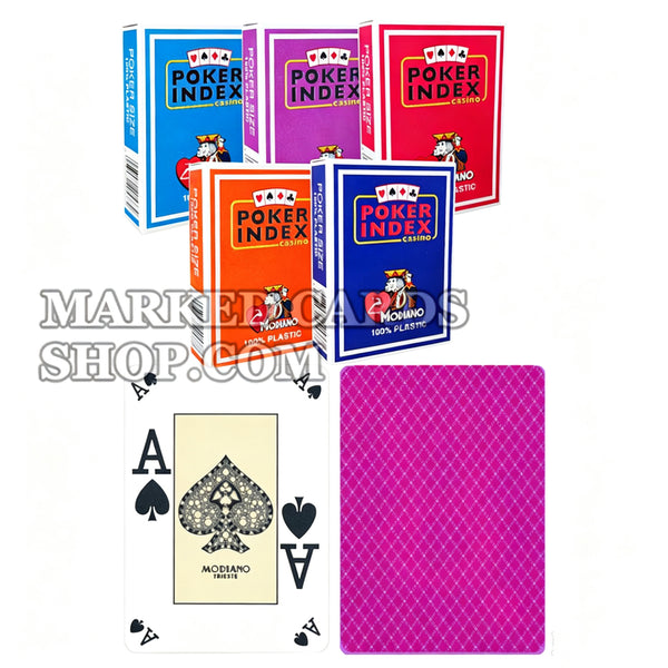 Carte segnate con indice Modiano Poker con indice regolare sui 4 angoli