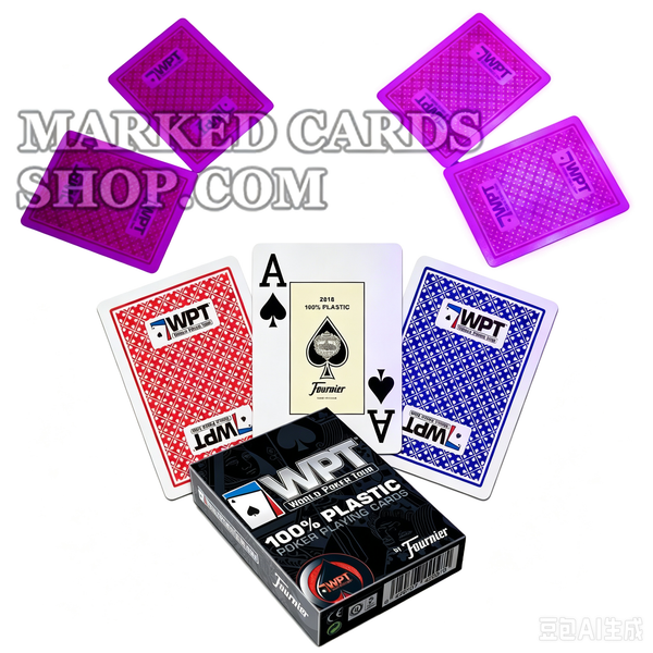 <tc>mazzo segnate</tc> di carte in plastica per il World Poker Tour per lenti a contatto luminose