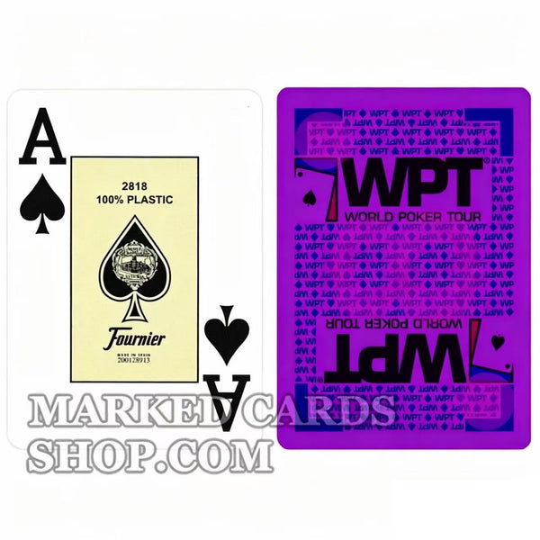 Carte blu da poker in plastica Fournier WPT con marcatura luminosa delle carte