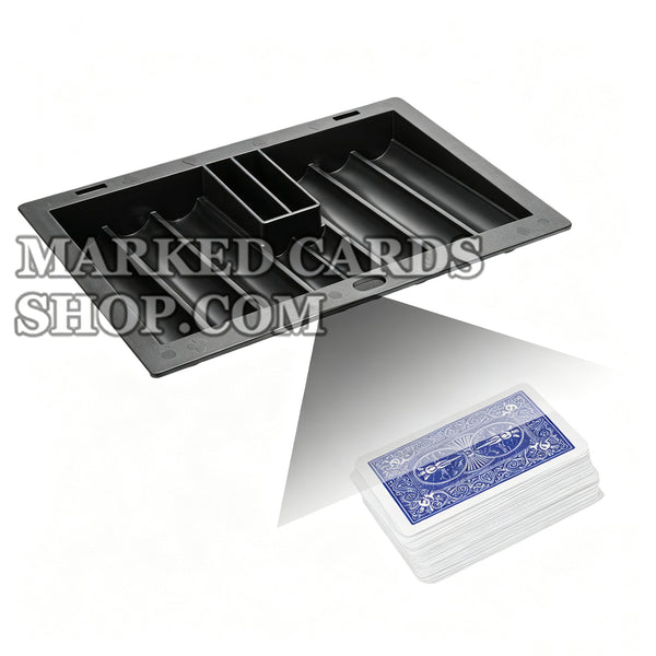 Fotocamera con vassoio per chip di poker nero a 8 file per leggere le carte contrassegnate per imbrogliare il poker