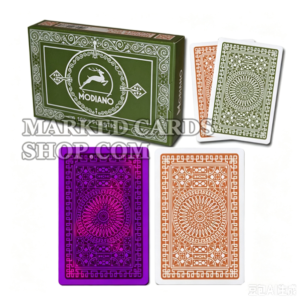 Modiano Club Poker Regular Index Inchiostro Invisibile <tc>mazzo</tc> per Lenti A Contatto Luminose