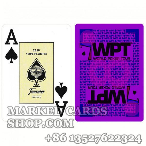 Carte blu da poker in plastica Fournier WPT con marcatura luminosa delle carte